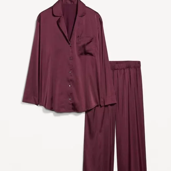 NWT Old Navy burgundy satin pajama set - 2X - Picture 1 of 3